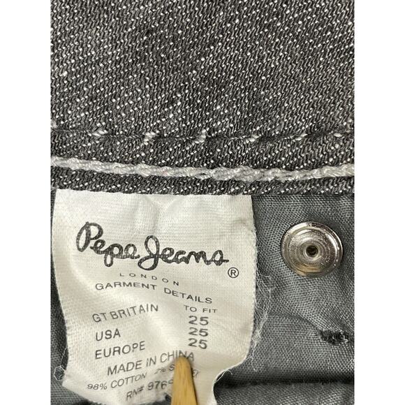 Vintage Pepe Jeans London Women's Jewel Embroidered 25 Jeans Gray United Kingdom - Picture 9 of 12